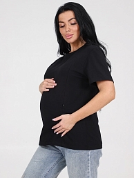 Женская футболка для беременных с 2-мя молниями 8.163 черная